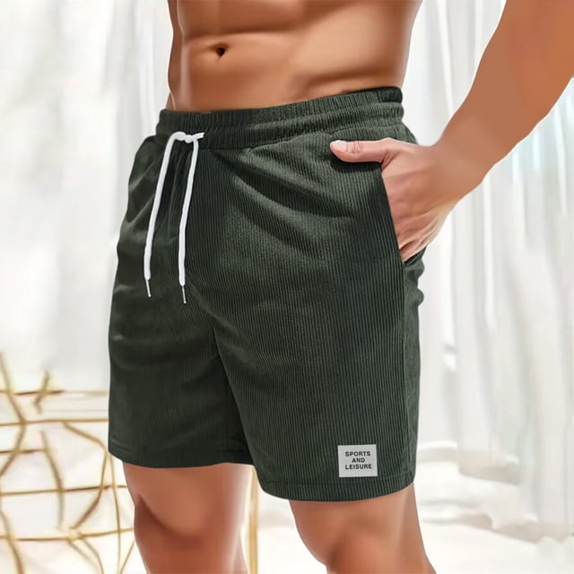 WILLBEST Pantalones Cortos Cortos Hombre Pantalones Cortos Casuales de Verano para Hombre, Pantalones Deportivos de Pana de Estilo Sistema de Color Sólido