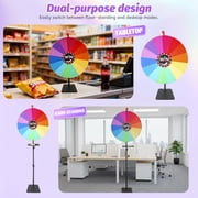 YTAKY Heavy Duty Prize Wheel, 24 Inch Prize Wheel Spinner with Stand,10 Color Slots,1Bracket,Dry Erase Kit - Wheel of Fortune Game for Carnival, Casino & Trade Show.