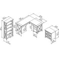 thumbnail image 6 of Scranton & Co Furniture Key West 60W L Shape Desk w/ Cabinets & Bookcase in Gray, 6 of 7