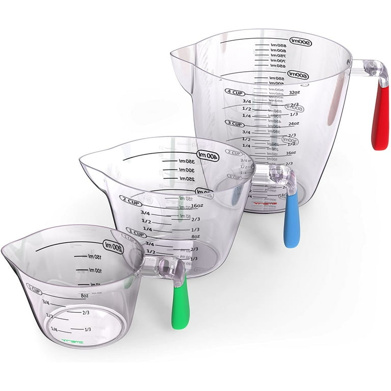Plastic Measuring Cups set of 3 With Handle Grip, Bpa-free