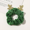 thumbnail image 3 of Chouchou en Flanelle de Noël avec Bois de Cheval Mignon, Élastique pour Queue de Cheval, 3 of 10