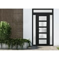 thumbnail image 4 of Front Exterior Prehung Metal-Plastic Door Frosted Glass / Manux 8002 Matte Black / 2 Side and Top Window / Office Commercial and Residential Doors Entrance Patio Garage 68" x 94" Right-hand Inswing, 4 of 6