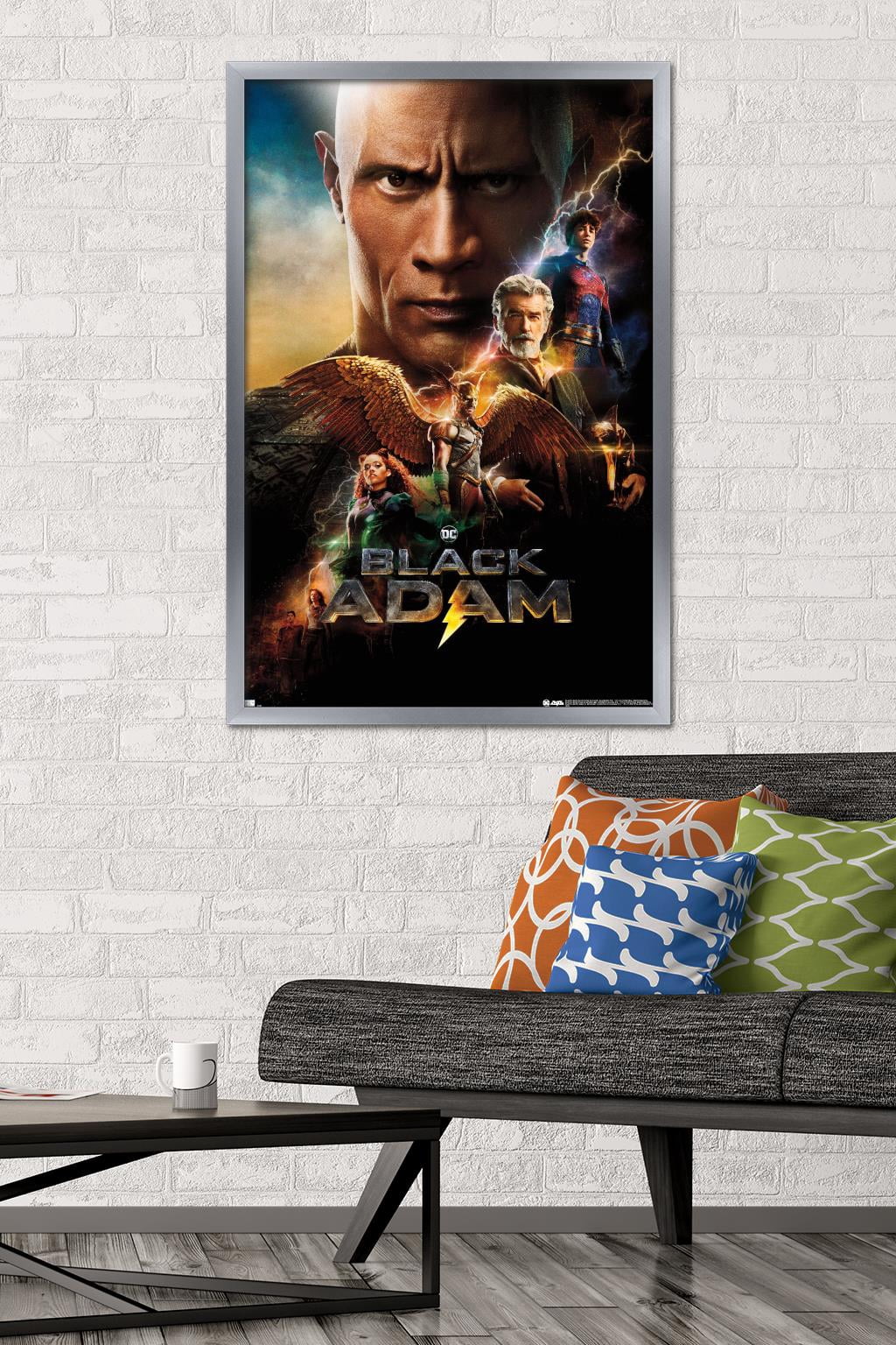 DC Comics Movie Black Adam - Group One Sheet Wall Poster, 22.375" x 34" Framed