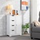 thumbnail image 3 of Wooden Bathroom Floor Cabinet Freestanding Storage Organizer White Storage Cabinet  Bathroom Furniture My Lux Decor Round, 3 of 6
