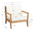 thumbnail image 3 of Pemberly Row Outdoor Solid Teak Arm Chair with UV Resistant Cushions in Natural, 3 of 12