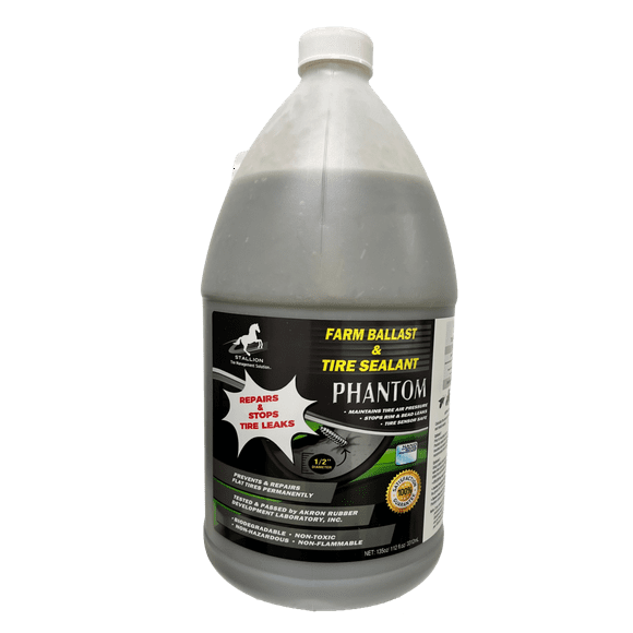 PHANTOM Farm Ballast & Tire Sealant Repairs and Stops Tire Leaks for Industrial & Ag Tires