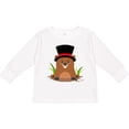 thumbnail image 3 of Inktastic Groundhog Day with Groundhog in Top Hat Boys or Girls Long Sleeve Toddler T-Shirt, 3 of 5
