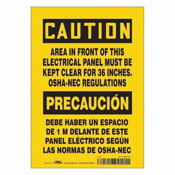 Condor Safety Sign,10 inx7 in,Vinyl 475M98