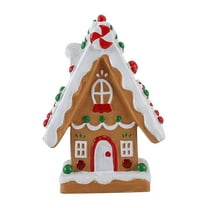 JWshufel Christmas Decorations Christmas Candy and Cookies Snow House Figurine Festive Resin Centerpiece for Home Decor and Holiday Parties 7.5in Multicolor