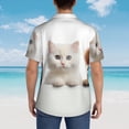 thumbnail image 4 of Balery Cute Kittens And Puppy Camisas hawaianas de manga corta para hombre, camisas playeras de corte holgado, camisas de vacaciones con botones,Small, 4 of 7