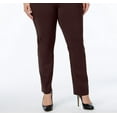 thumbnail image 3 of JM Collection Women's Plus & Petite Plus Size Tummy Control Slim-Leg Pants Brown Size 24W, 3 of 3