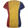 thumbnail image 2 of Distressed Romanian Flag All Over Womens T Shirt Multi 2XL, 2 of 2