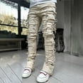 thumbnail image 3 of Men’s Slim Fit Distressed Ripped Jeans with Frayed Detailing and Classic Five Pocket Design for Casual Wear, 3 of 4