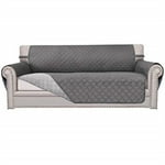 Easy-Going Reversible Couch Cover for 3 Cushion Couch Sofa Cover for Dogs Water Resistant Furniture Protector Cover with Foam Sticks Elastic Straps for Pet Cat (Sofa, Gray/Light Gray)