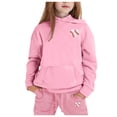 thumbnail image 2 of Girls Boys Sweatsuit Set,2 Piece Long Sleeve Pink Tracksuit Hoodie Leggings Pants Fall Clothes Toddler Boy Clothes 3-4 Years, 2 of 5