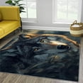 thumbnail image 4 of Jungle Area Rugs Animal Grey Wolf Soft Non-Slip Faux Wool Area Rugs, Machine Washable Kids Rug for Boys Girls Bedroom Living Room Dining Room Nursery & Home Office Decor 5 X 8 Ft, 4 of 7