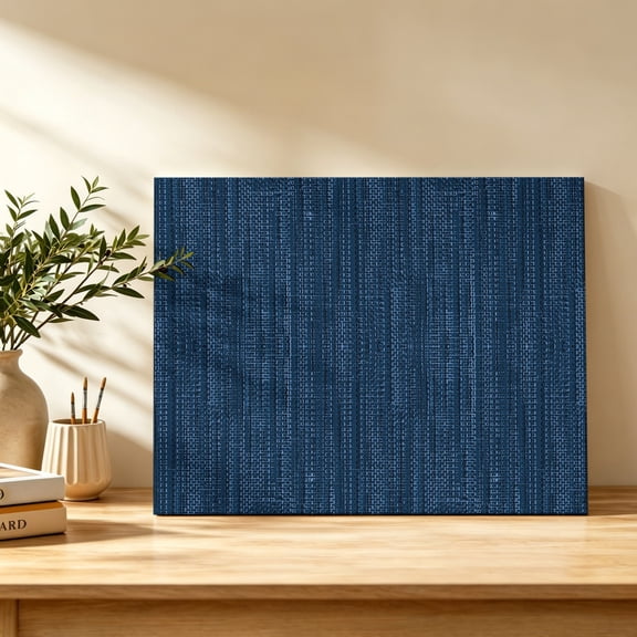 Indigo Blue Canvas Wall Art, Country Vintage Minimalist Solid Color Backdrop Wall Art Prints Artwork Framed Canvas Ready to Hang Art Pictures for Bathroom Bedroom Entry Desk Corner 10" x 8"