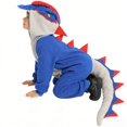 thumbnail image 4 of Coerni Kids Boys & Girls Dinosaur Hooded Jumpsuit Halloween Funny Onesie Costume Cute Animal Romper Triceratops T-Rex Dress Up, 4 of 5