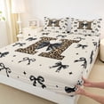 thumbnail image 3 of Feelyou Fashion Initial H Twin Sheet Sets, Bow Cheetah Leopard Print Bedding, 3pcs, 3 of 7