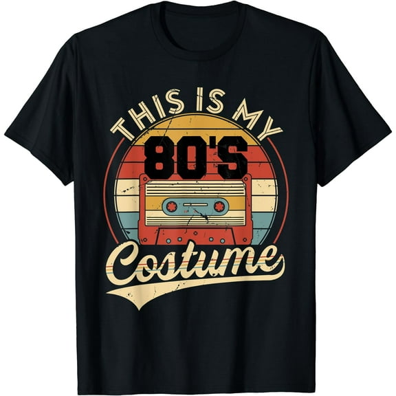 Vintage 80s Outfit Women Men This Is My 80's Costume Party T-Shirt Black Small