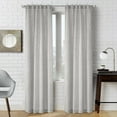 thumbnail image 1 of Loft Living Davos Textered Jacquard Dual Header(Back Tab/Rod Pocket) Single Curtain Panel Light-filtering 52" x 95" in Silver, 1 of 5