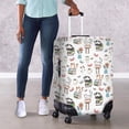 thumbnail image 4 of HELLHERO Cats with Books and Coffee Luggage Protective Cover for Partner, Polyester Spandex Anti Pollution Reserved Handle Openings Travel Baggage Cover All Size, 4 of 7
