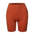 thumbnail image 2 of A2Y Women's Basic Solid Premium Cotton Mid Thigh High Rise Biker Bermuda Shorts Copper 4XL, 2 of 5