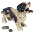 thumbnail image 1 of Design Toscano Cavalier King Charles Spaniel Dog Bank, 8 Inch, Brown and White, 1 of 1