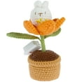 thumbnail image 2 of Crochet Potted Plants with LED Light Handmade Crochet Bellflower Mini Knitted Fake Flower Simulation Immortal Flower, 2 of 8