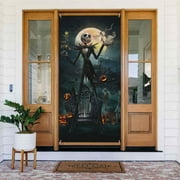 Jack Skellington The Nightmare Before Christmas Door Cover Decorated Banner Tapestry Home Decoration Holiday Party Supplies Door Banner Porch Sign Banner 72.8 x 35.4 Inch