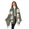 thumbnail image 3 of FORMRS Womens Scarf Winter Soft Long Big Warm Shawls Wrap Tassel Scarves, Gray Cute Snowmen, 3 of 9