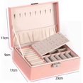 thumbnail image 5 of Jewelry Box Organizer for Women Girls - Portable and Stylish 2-Layer Jewelry Storage Case for Rings, Bracelets, Necklaces, Watches, Earrings and More, with Detachable Compartments - Pink, 5 of 6