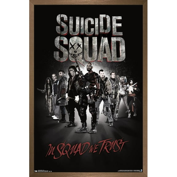 DC Comics Movie - Suicide Squad - Group Wall Poster, 14.725" x 22.375", Framed