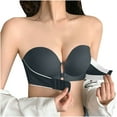 thumbnail image 2 of LYEAA Bras for Women Front Closure Strapless Push Up Underwear Bra Solid Support Non-Slip Breathable Comfortable Soft Sleeping Everyday Bra Black L, 2 of 6