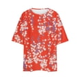 thumbnail image 4 of Blouses pour Femmes, Mode Décontractée, Manches Courtes Raccourcies, Chemise Ample Imprimée, 4 of 5