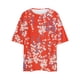thumbnail image 3 of Camisas de Manga Corta para las Mujeres Blusa Suelta de Impresión Recortada Casual, 95% Poliéster 5% Spandex Top para Gimnasio, Diario Y Verano, 3 of 5