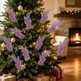 thumbnail image 4 of Kbndieu Christmas Tree Decorations Pink Glitter Floral Ornaments Christmas Tree Picks Ornaments, 4 of 6
