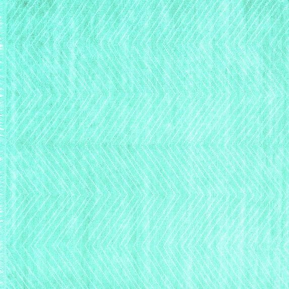 Ahgly Company Machine Washable Indoor Square Solid Turquoise Blue Modern Area Rugs, 8' Square