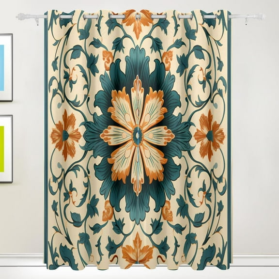 Pattern Tribal Boho Black Out Curtains 84 Inch Length Curtains for Sliding Glass Doors Bedroom Living Room 2 Pack