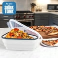 thumbnail image 6 of Pizza Pack® Reusable BPA-Free Silicone Storage Container with 5 Microwavable Trays, 2 Pack, White, 6 of 7