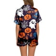 thumbnail image 3 of Kcodviy Chemise de Pyjama Décontractée d'Halloween Imprimée pour Femmes Ensemble de Pyjama et Short en Dentelle Tenue de Nuit Pyjamas pour Femmes Ensemble de Pyjama de Mariée pour Femmes Pyjamas pour Ados, 3 of 6