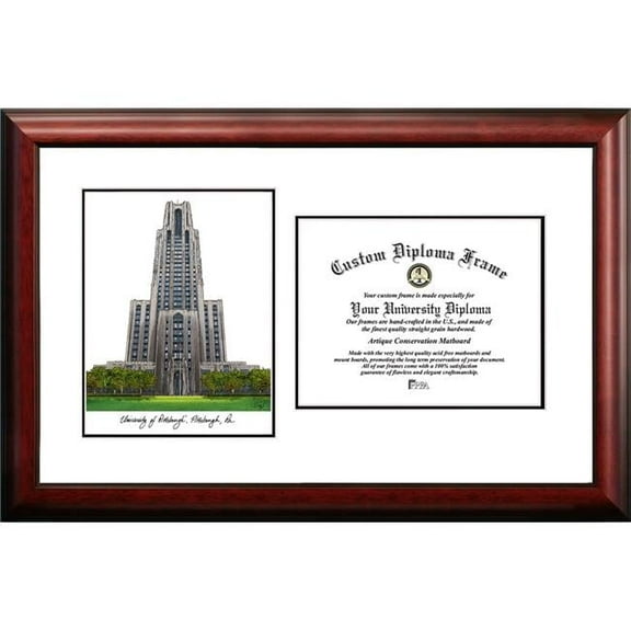 Campus Images PA993V-1185 11 x 8.5 in. University of Pittsburgh Scholar Diploma Frame - Satin Mahogany