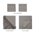thumbnail image 4 of Superior 400-Thread Count Egyptian Cotton Deep Pocket Sheet Set Of 5 Pieces, Split King, Grey, 4 of 8