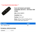 thumbnail image 2 of Front Left Central Lock Switch - Compatible with 2016 - 2018 Ram 1500 4-Door 2017, 2 of 2