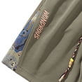 thumbnail image 5 of TEAJOPSUU Men's Casual Shorts Plus Size Loose Fit Canvas Shorts with Elastic Drawstring Waist Embroidery Detail Straight Leg Cut Green, 5 of 7