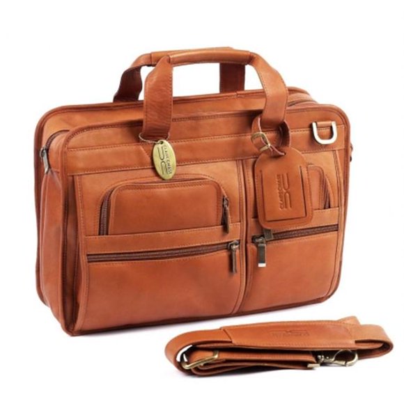 149E-saddle Slimline Executive Briefcase - Saddle