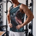 thumbnail image 5 of Fuzoiu Wave Chain Shark Print Men's Workout Tank Tops,Sleeveless Gym Shirt Quick Dry,Fitness Bodybuilding T-Shirt,Muscle Athletic Workout Tee-Medium, 5 of 7