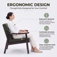 thumbnail image 4 of HOQBN Modern Armchair with High Back,Upholstered Living Room Chairs with Solid Wood Legs,Leisure Reading Chair for Living Room, Bedroom,Green, 4 of 8