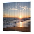 thumbnail image 4 of GUOOL 2 Panel 3D Seaside Print Blackout Grommet Window Curtain Extra Wide Drapes, 4 of 7