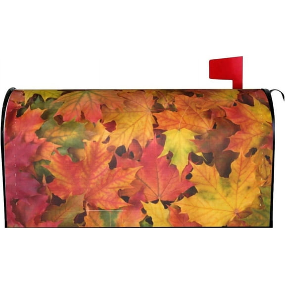 Fall Leaves Mailbox Covers Magnetic Standard Size 18" X 21" Autumn Seasonal Mailbox Cover Decorations Wrap